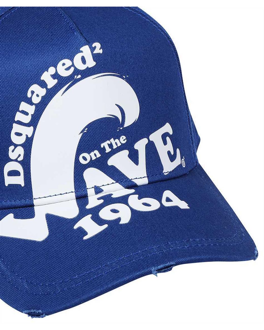 DSquared² Blue Logo-Print Cotton Baseball Cap for men