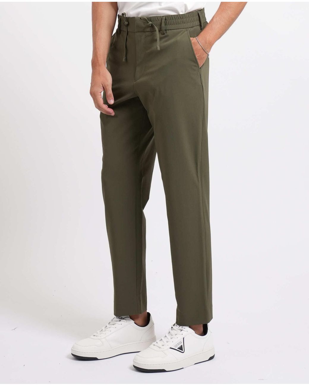 Boss Gray Trousers With Belt Loops for men