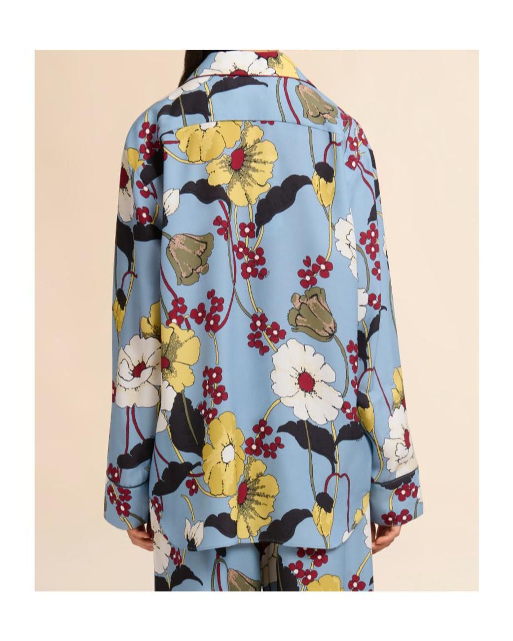Marni Blue Floral Print Long-Sleeve Shirt