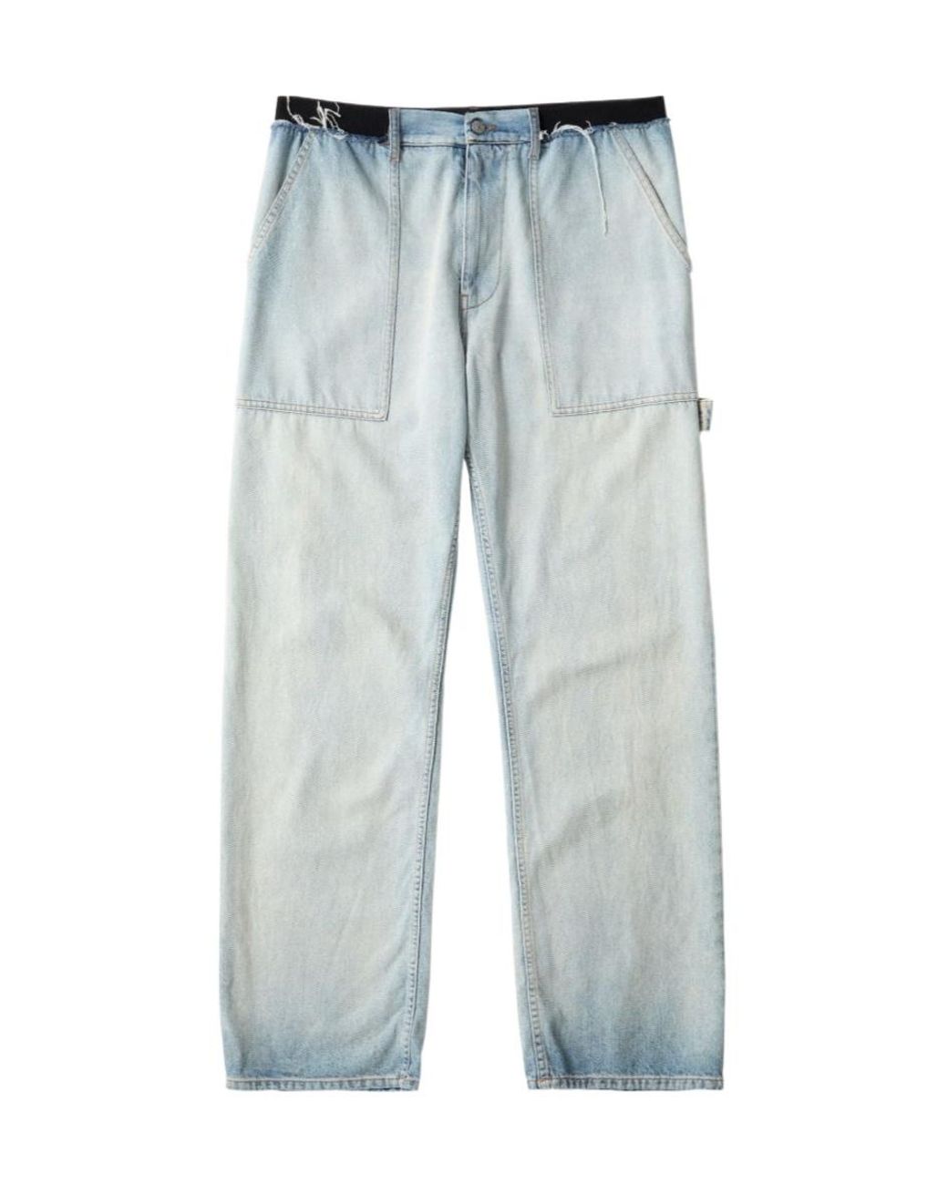 MM6 by Maison Margiela Blue Numeric Signature Wide Jeans