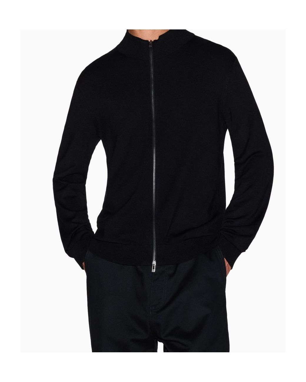 ARMANI EXCHANGE Blue Zip-Up Cardigan for men