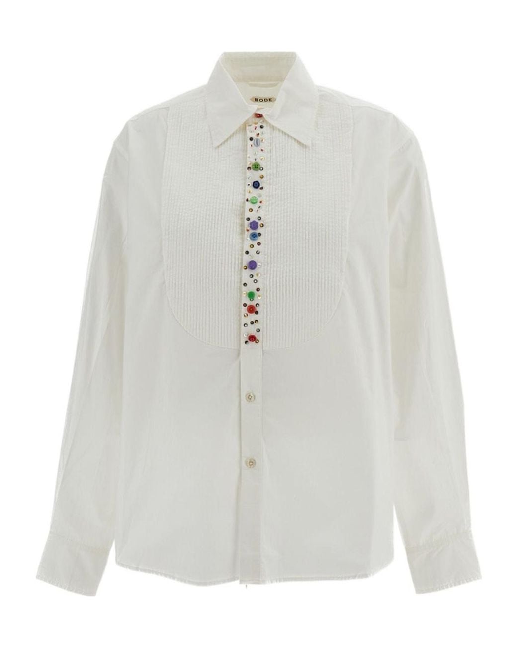 Bode White Tuxedo Shirt Button Jar for men