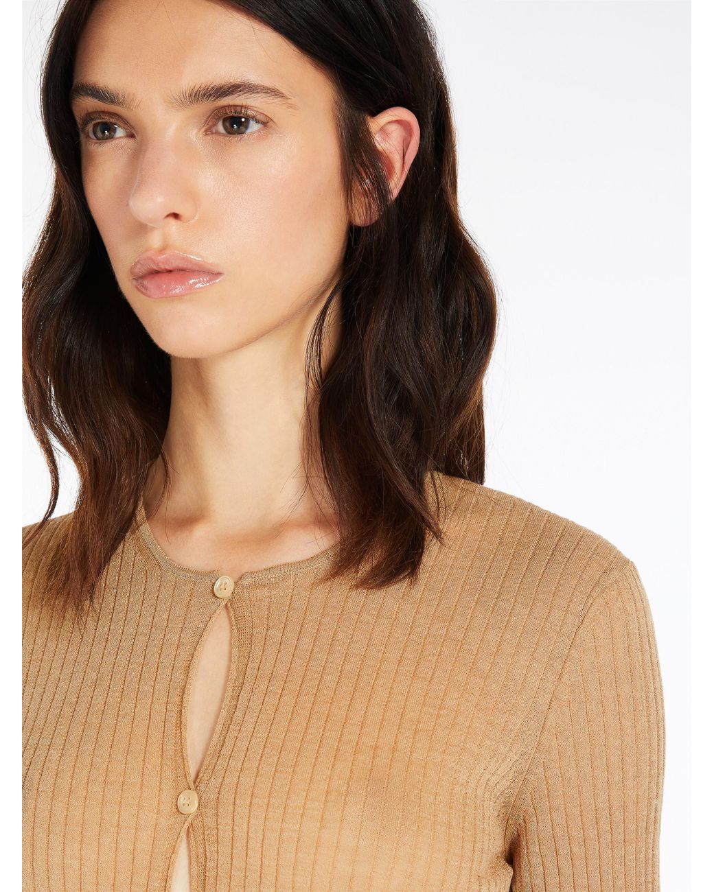 Sportmax Natural Crewneck Long-Sleeved Jumpsuit
