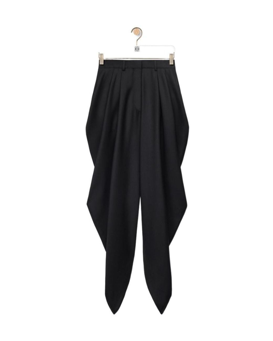 Loewe Black Draped Pleated Trousers