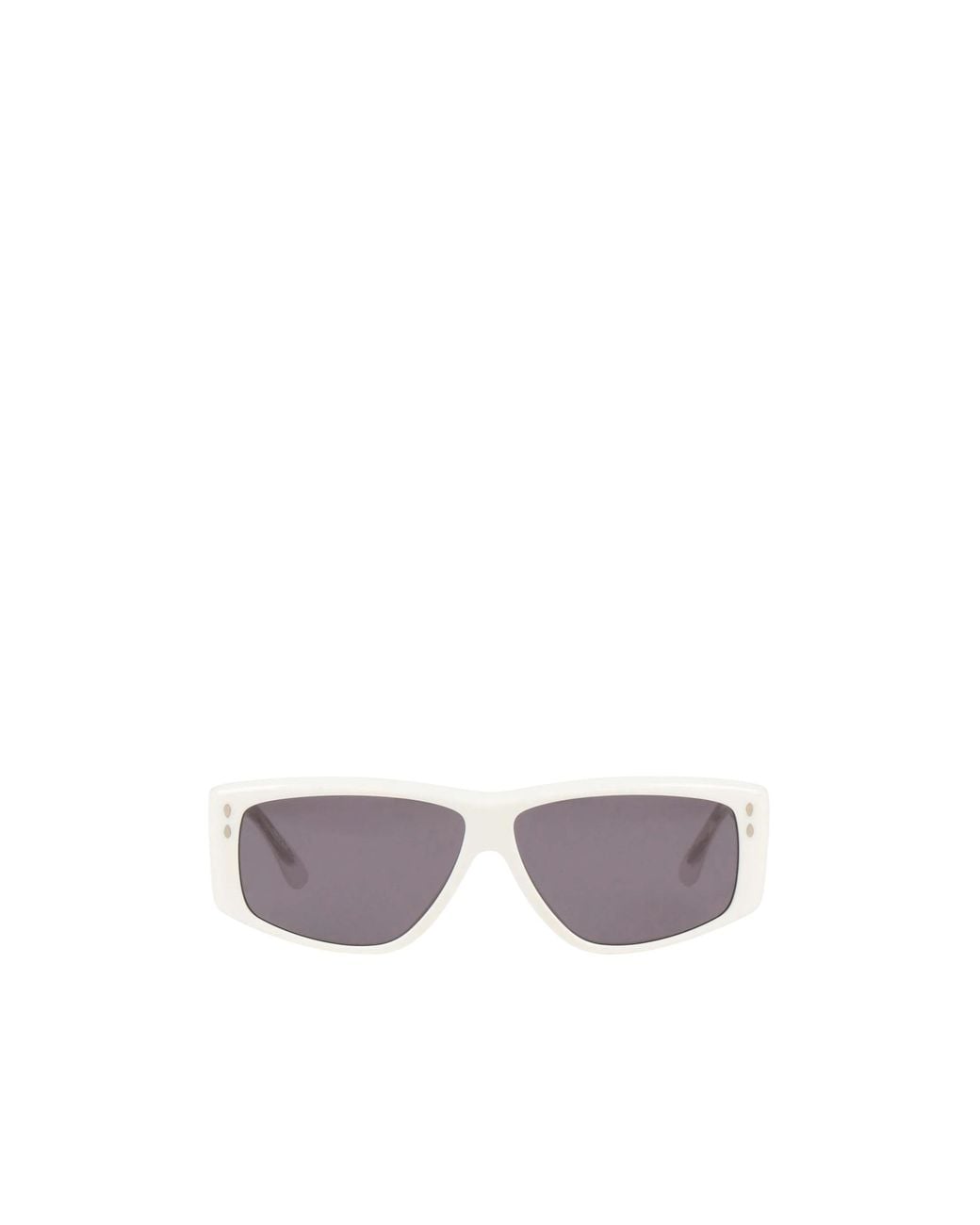 Isabel Marant White Minimalist Wrap-Around Sunglasses