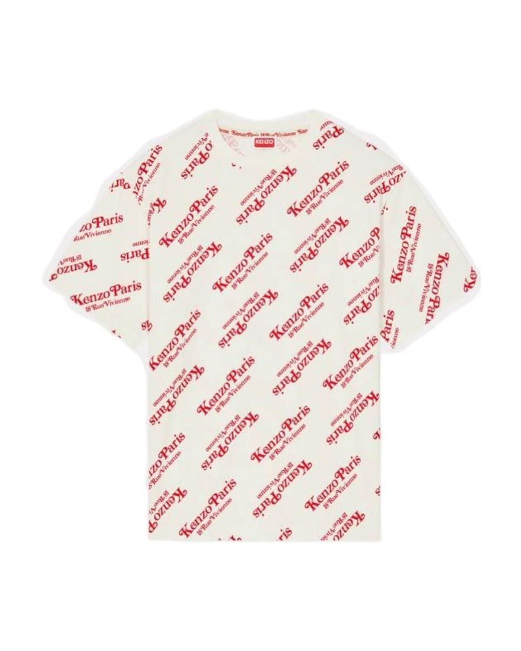 KENZO White All-Over Logo Printed Oversize T-Shirt for men