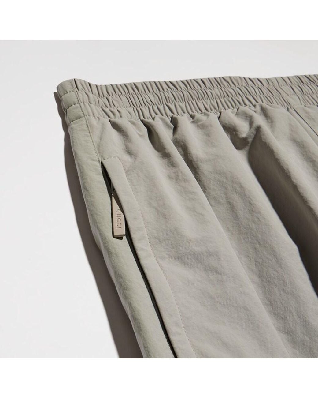 Gucci Gray Froissé Nylon Faille Cargo Pants for men