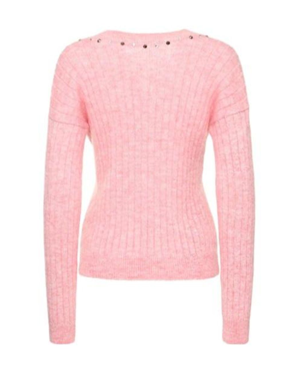 Alessandra Rich Pink Rib Long-Sleeved Sweater