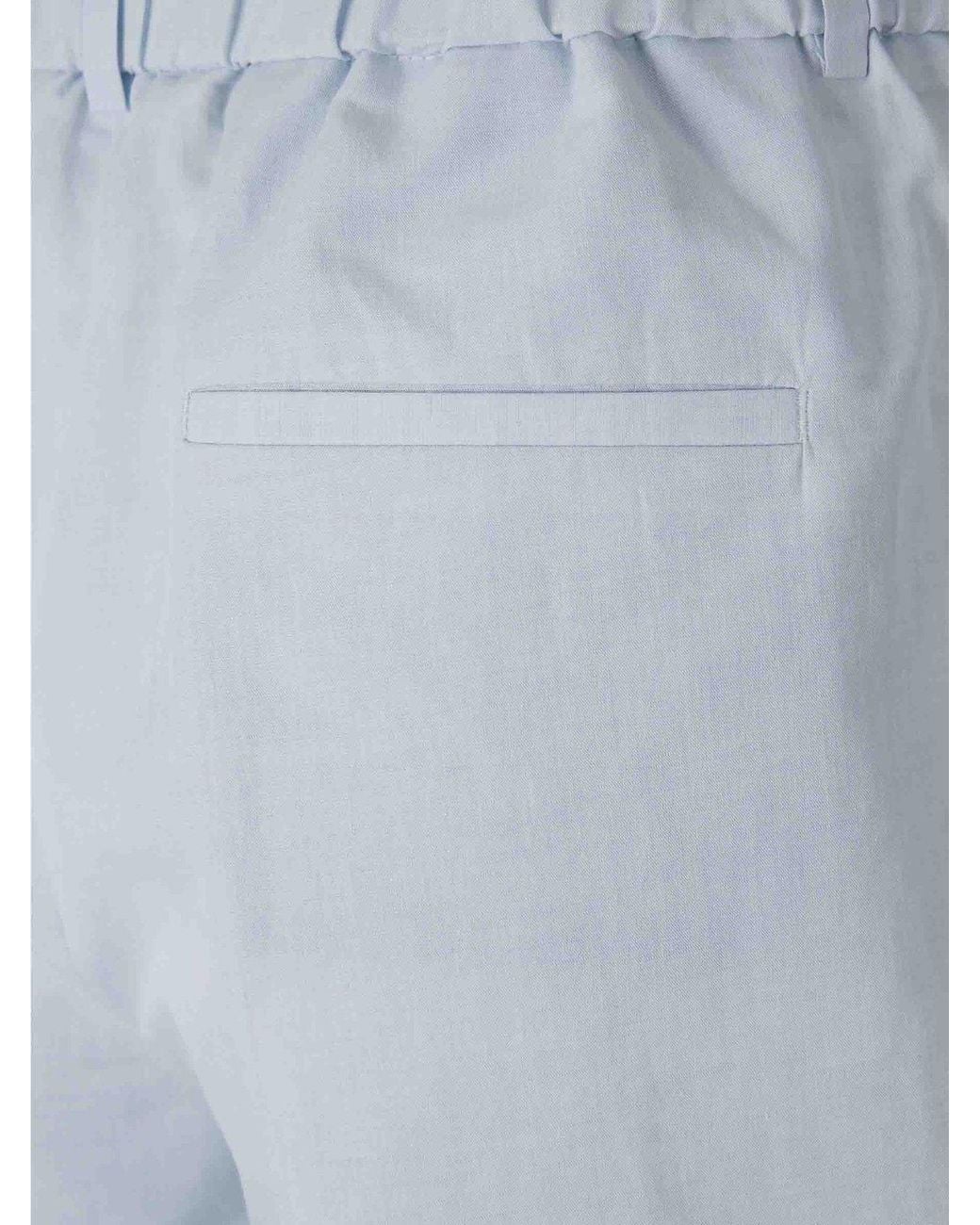 Peserico Blue Cuffed Hem Straight-Leg Trousers
