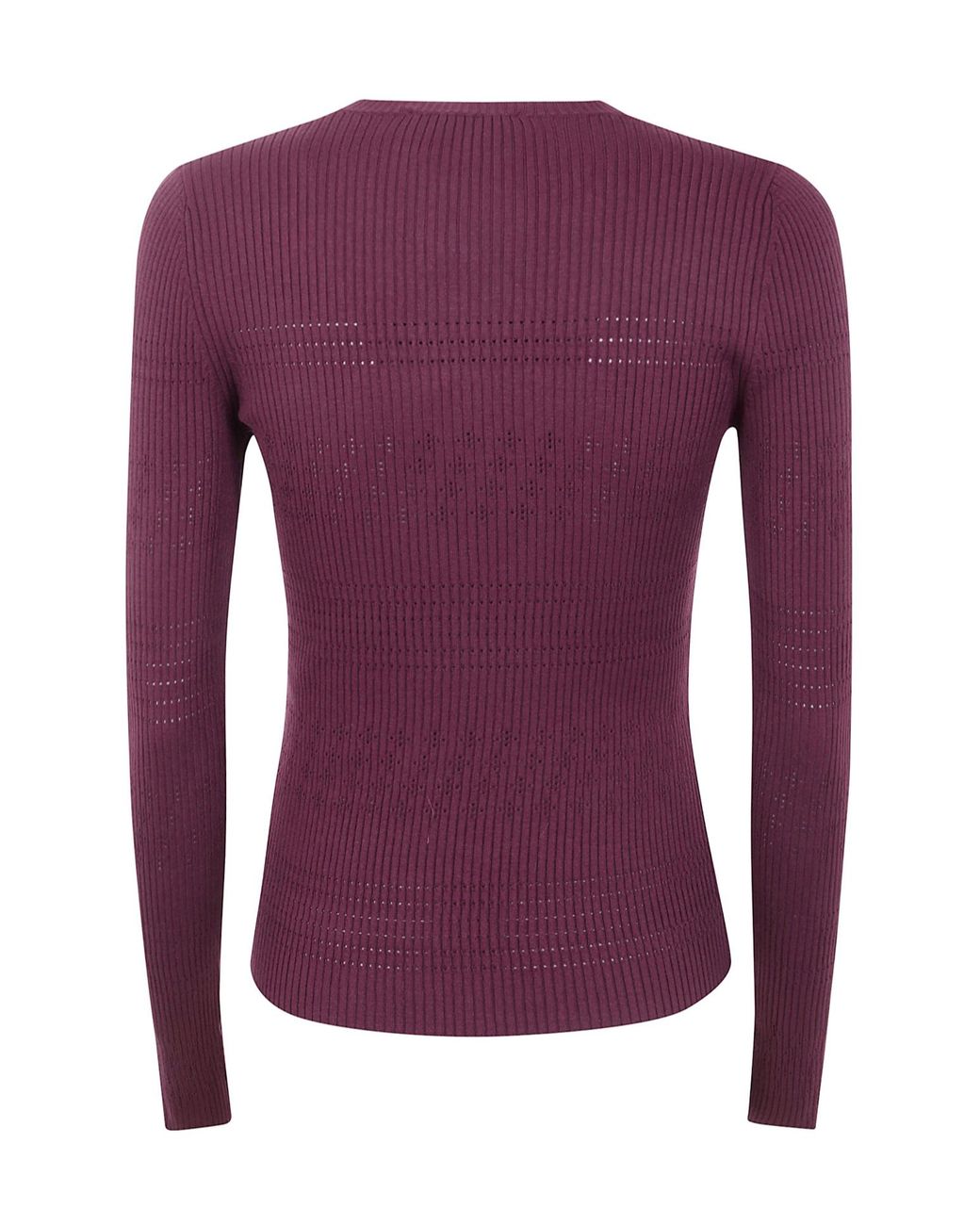 Twinset Purple Ribbed Knit Sweater