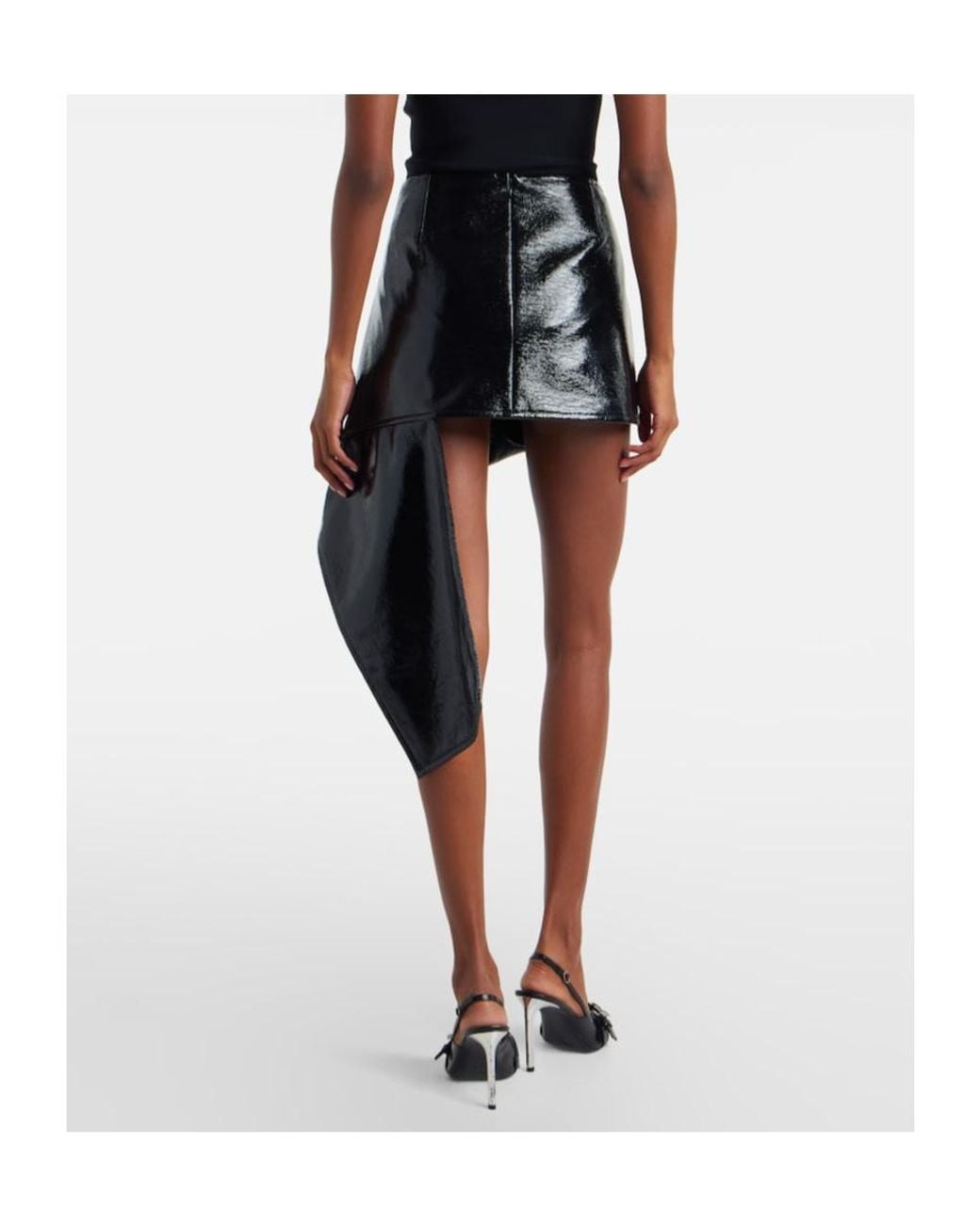 Courreges Black Asymmetric Miniskirt