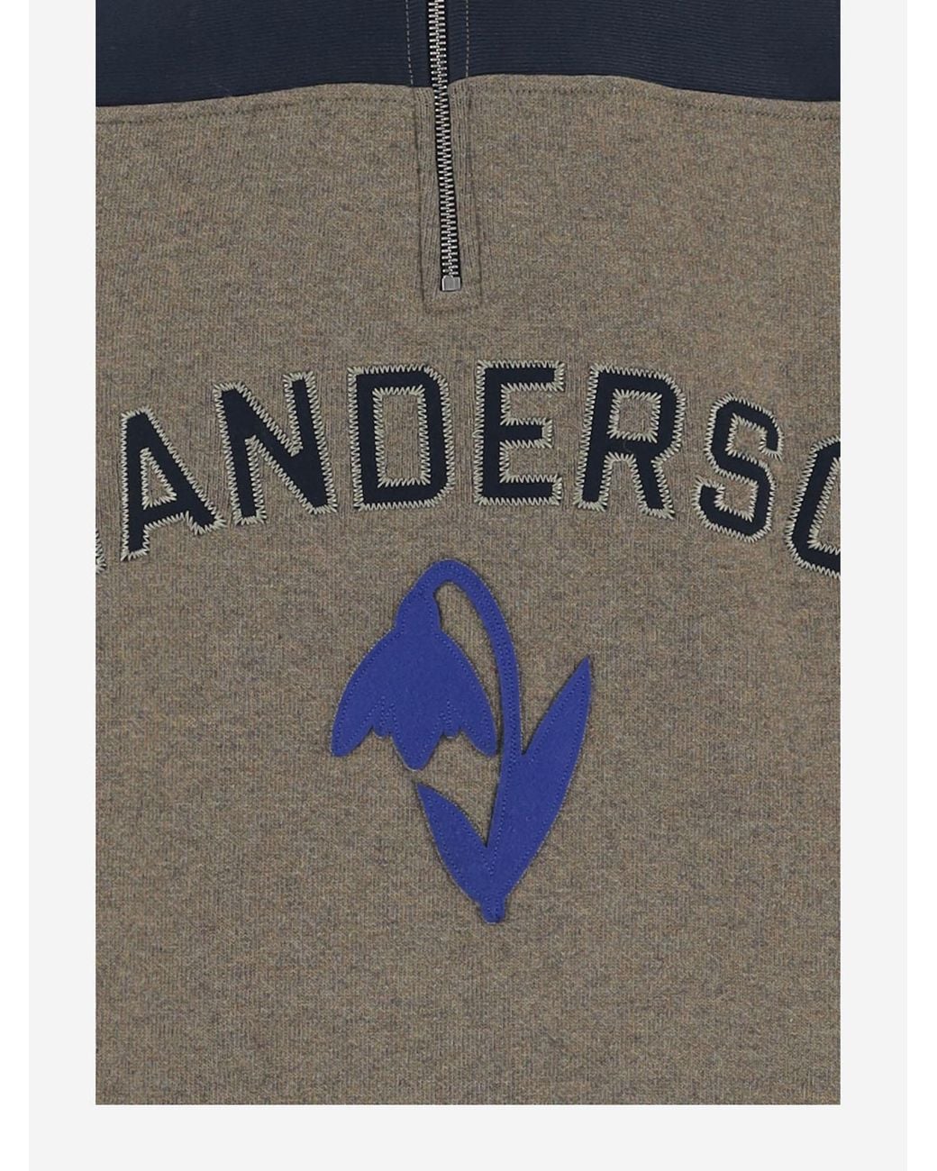 J.W. Anderson Gray Jw Anderson Logo Half Zip Sweatshirt