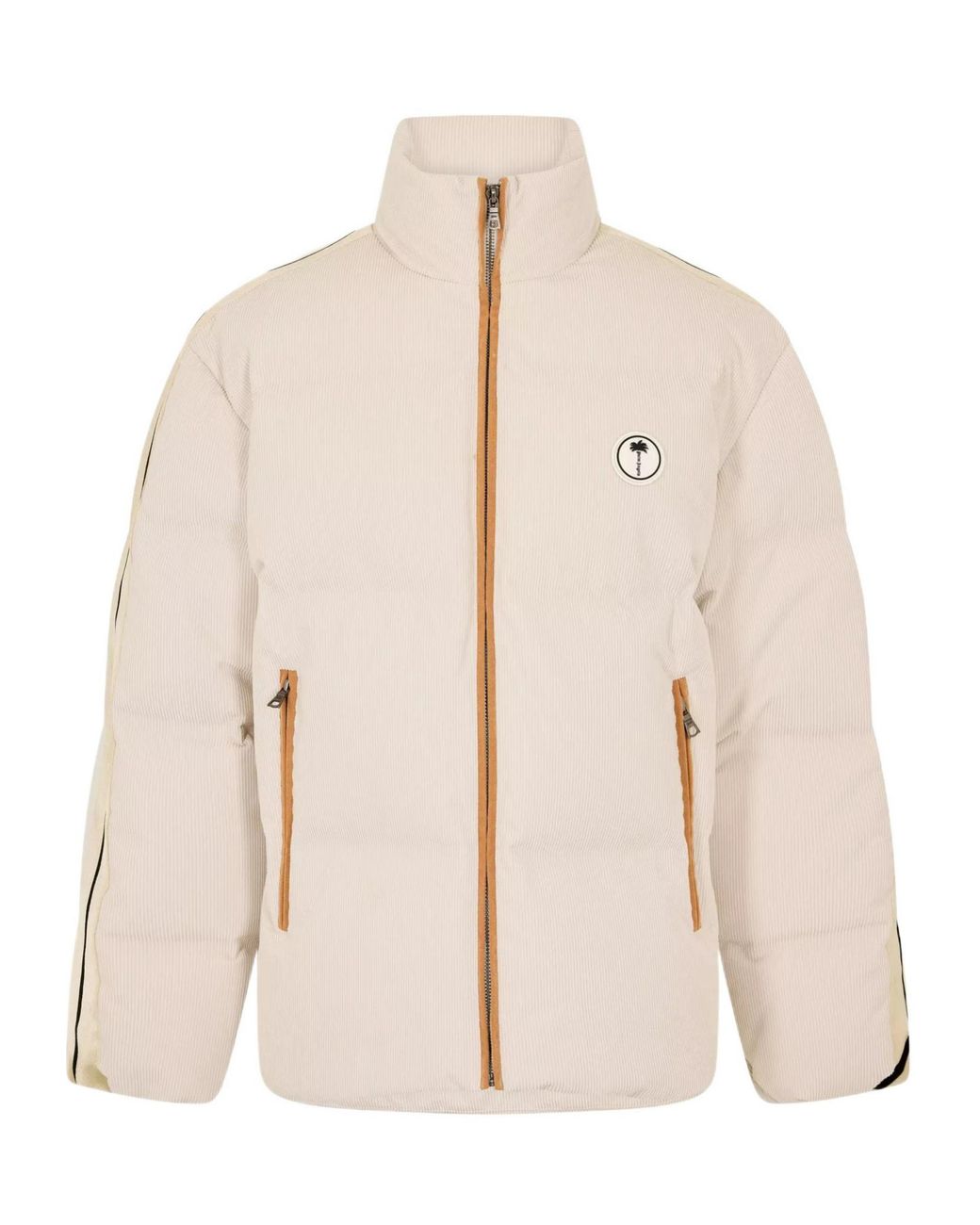 Palm Angels Natural Tree Logo Corduroy Down Short Puffer Jacket for men