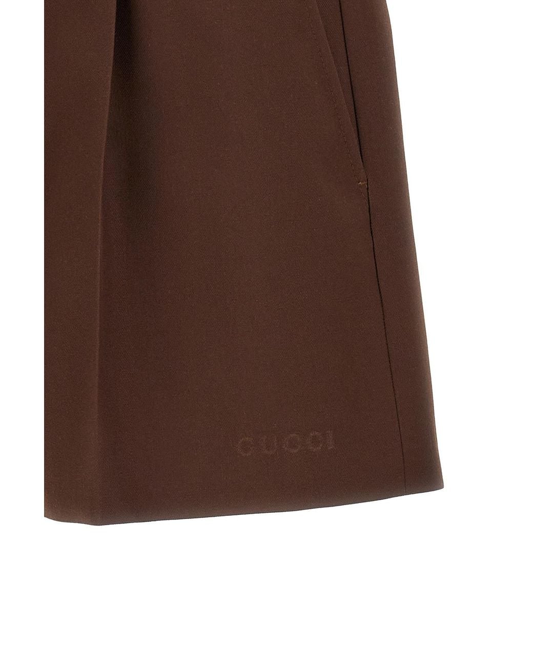 Gucci Brown グッチ プリーツディテール ショーツ for men