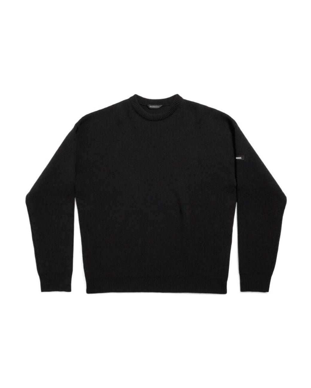 Balenciaga Black Logo Patch Knitted Jumper for men