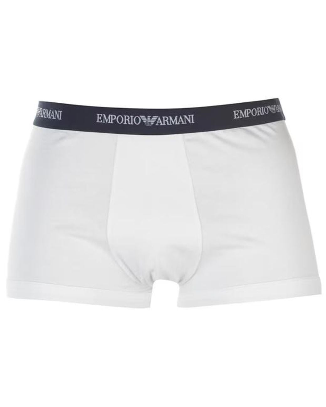 Emporio Armani White 3 Pack Stretch Cotton Trunks for men