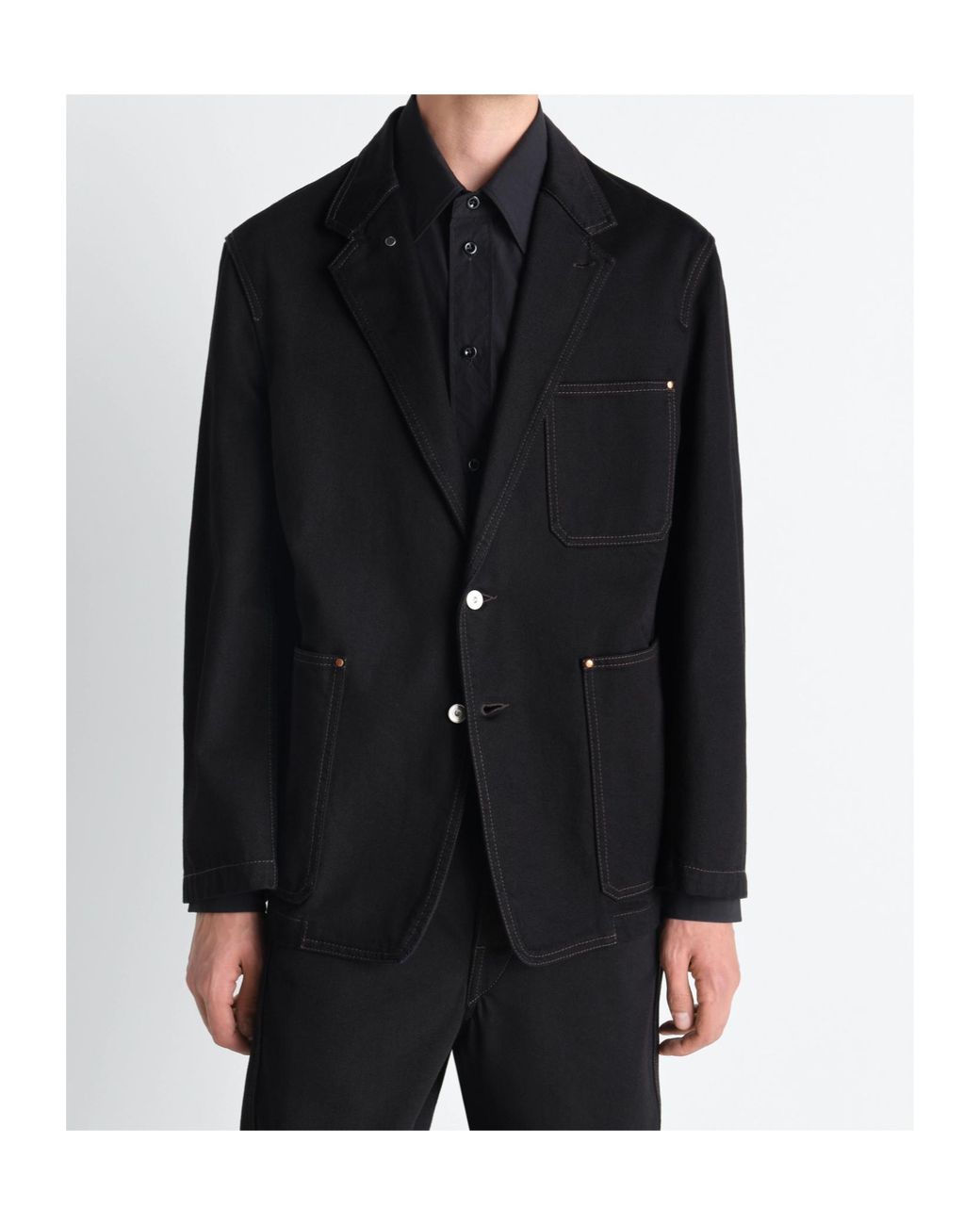 Lemaire Black Single-Breasted Blazer for men