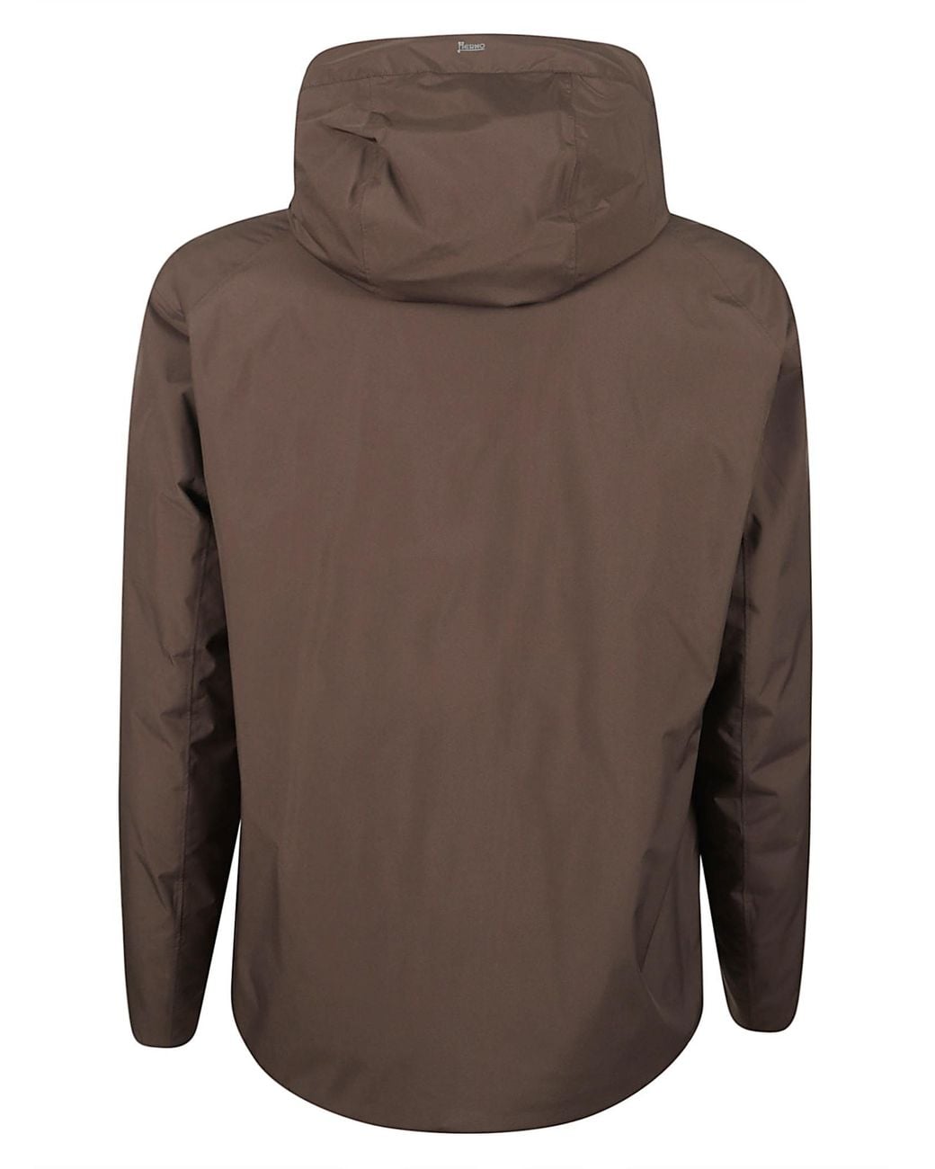 Herno Brown Hooded Zip-Up Jacket for men