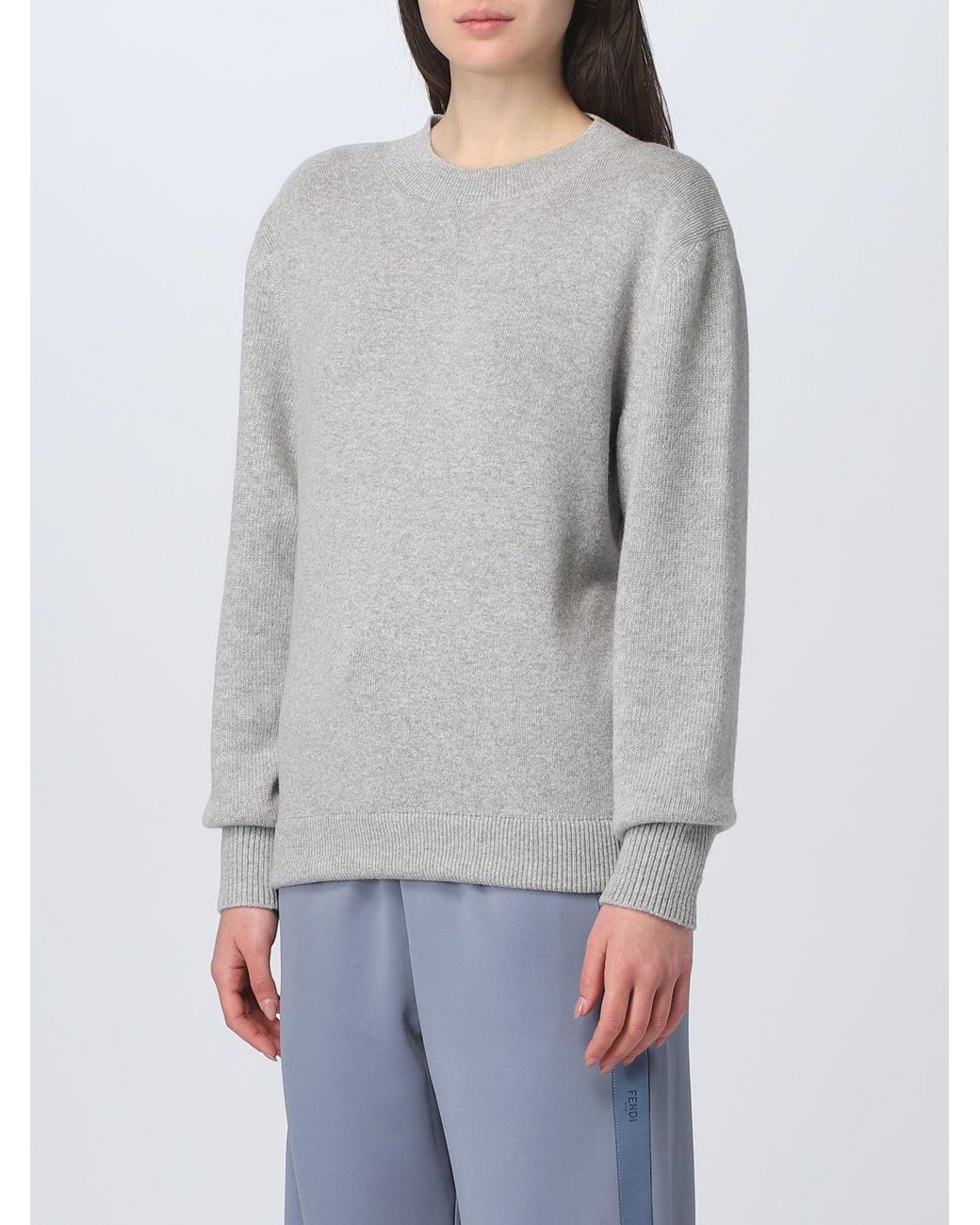 Fendi Gray Crewneck Knit Sweater