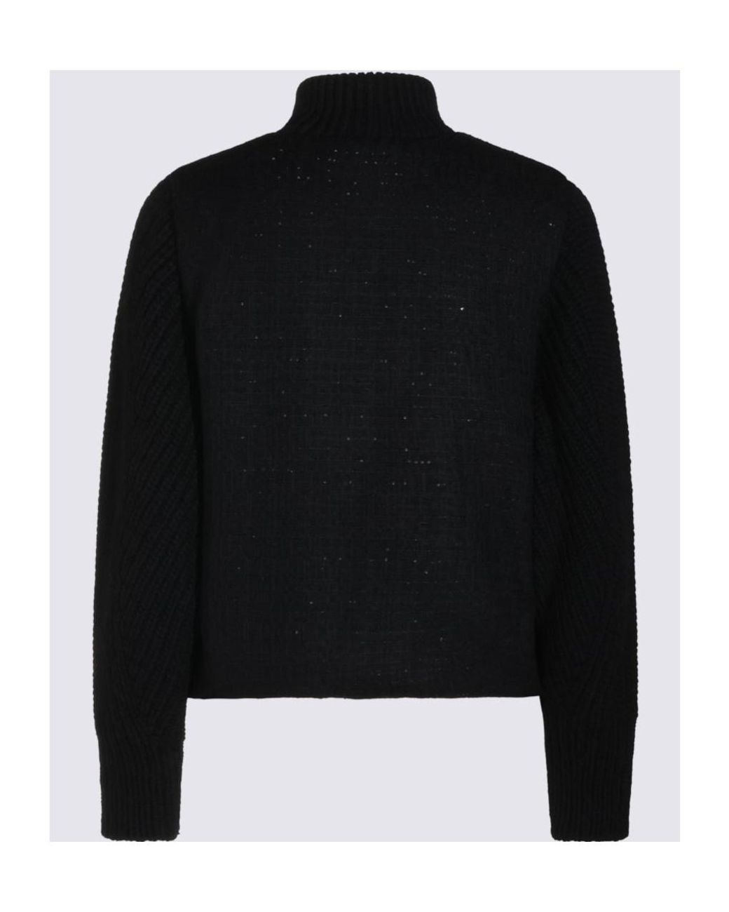 Fabiana Filippi Black Zip-Up Knitted Jacket