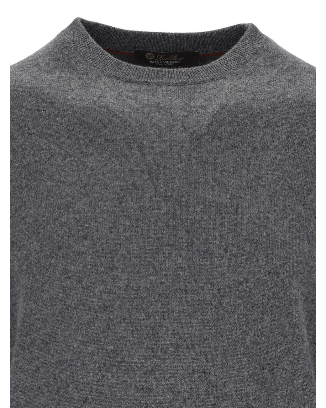 Loro Piana Gray Classic Crewneck Jumper for men