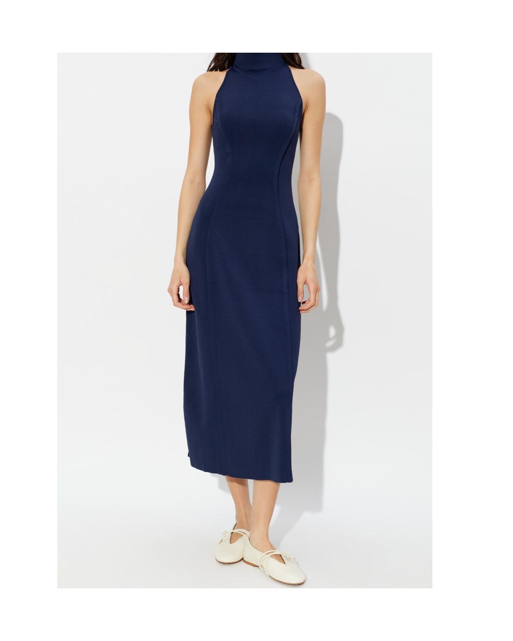 Cult Gaia Blue Keller Halterneck Midi Dress