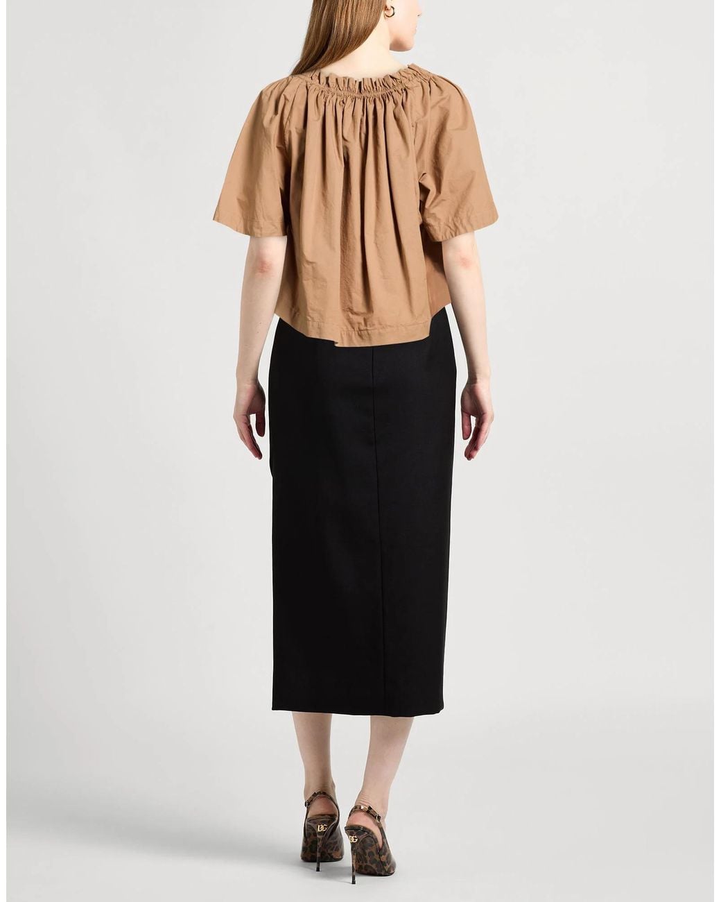 Saint Laurent Natural Solid-Color Short-Sleeved Shirt