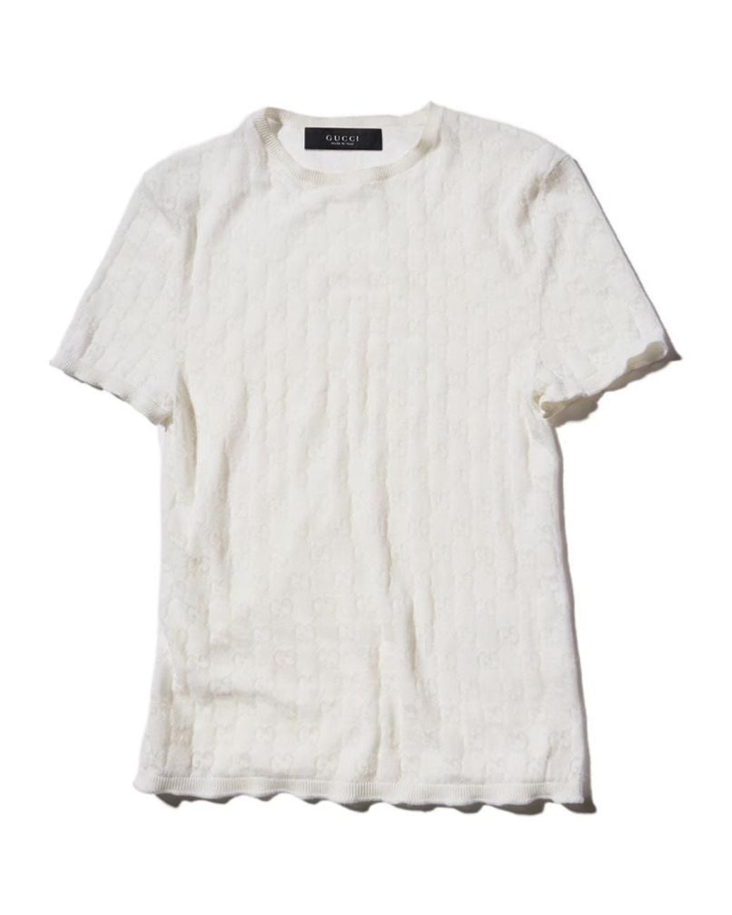 Gucci White Gg Devoré T-Shirt
