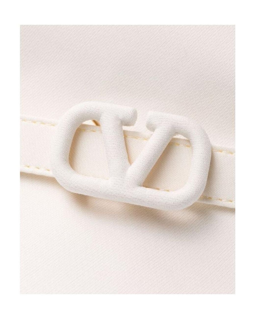 Valentino White Vlogo Signature Belted Dress