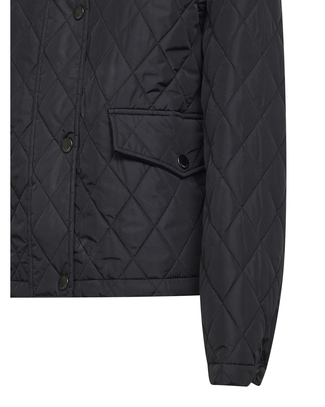 Burberry Black Quilted Hooded Straight Hem Jacket