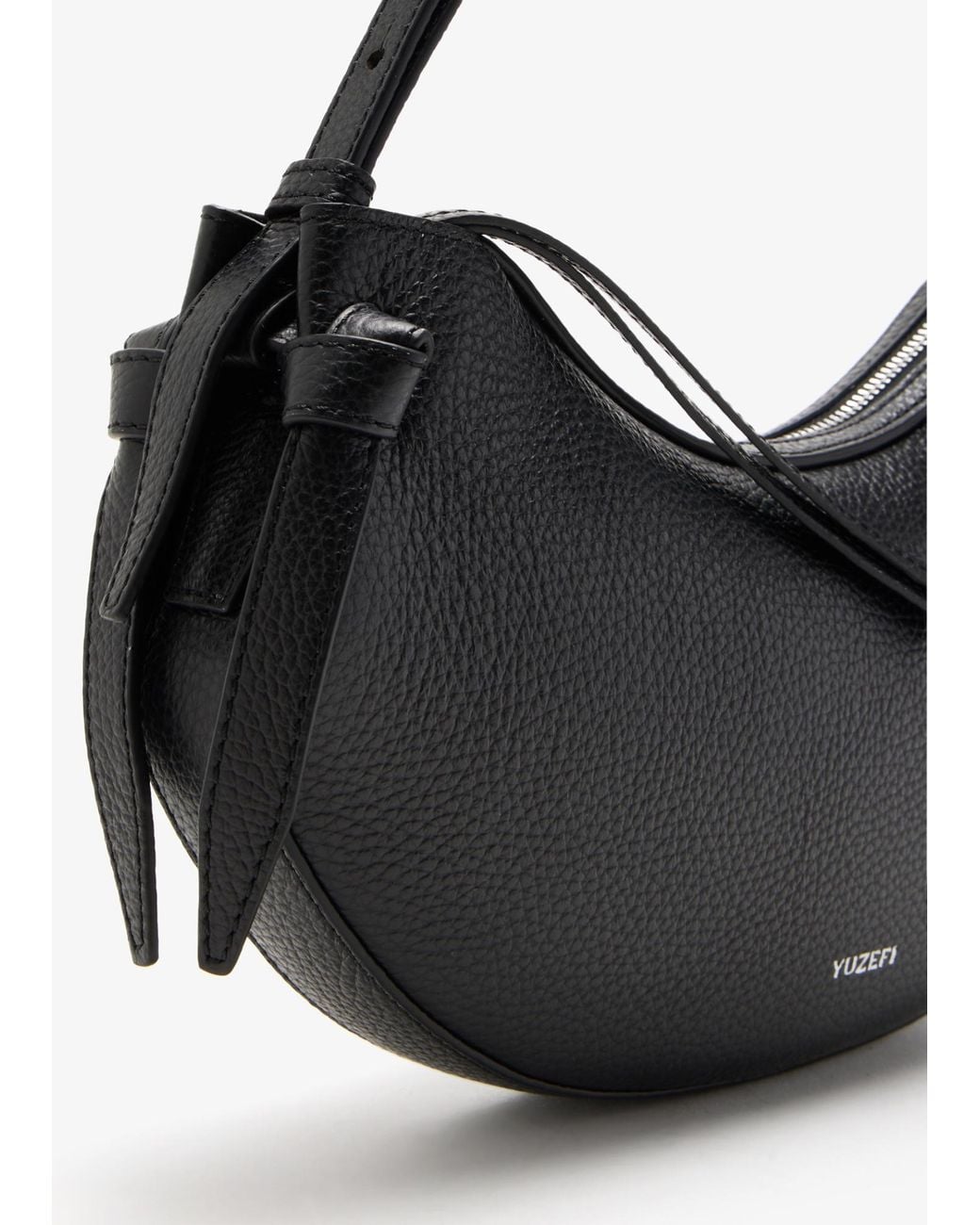 Yuzefi Black Fortune Cookie Logo Printed Shoulder Bag