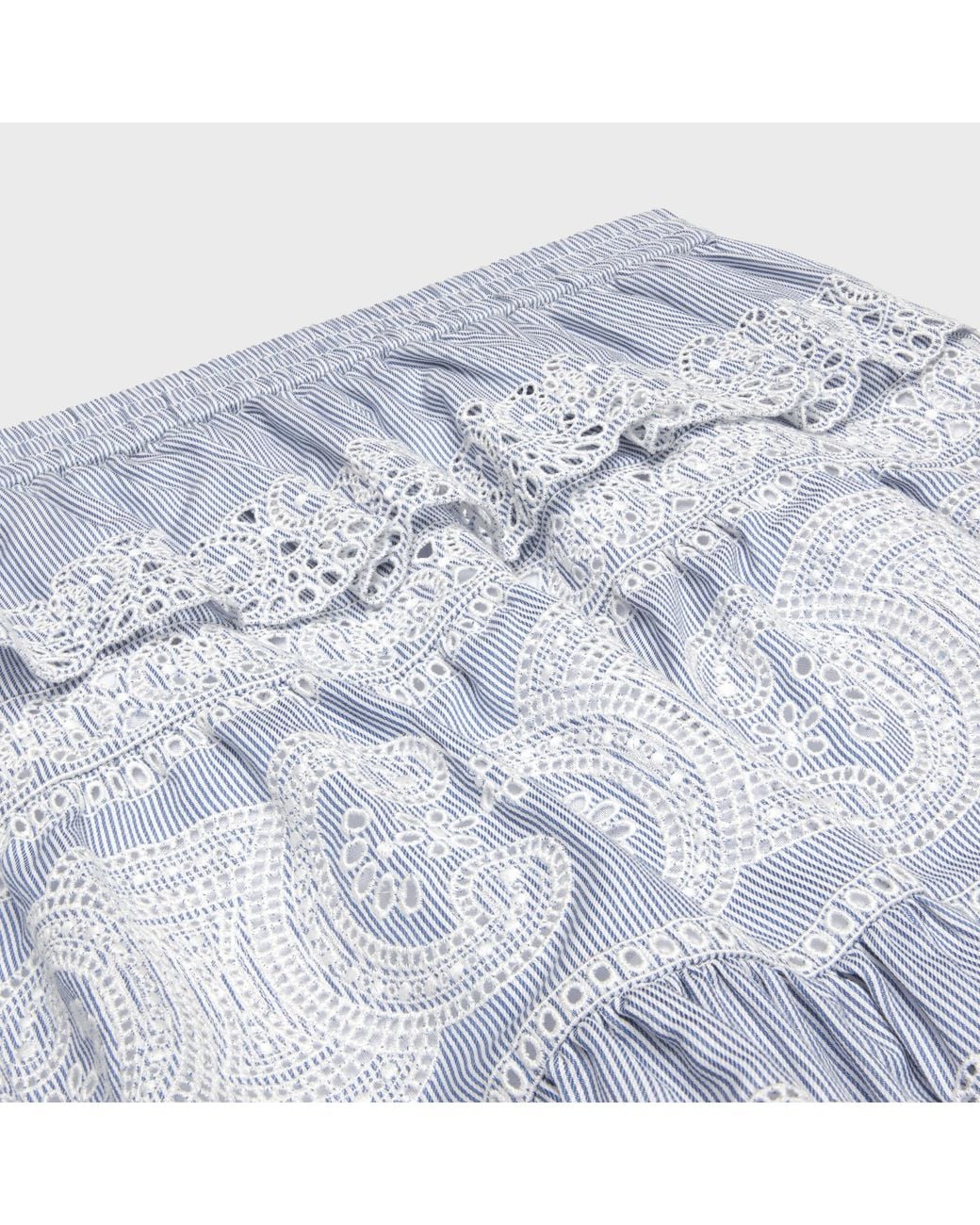 Céline Blue Embroidered Mini Skirt