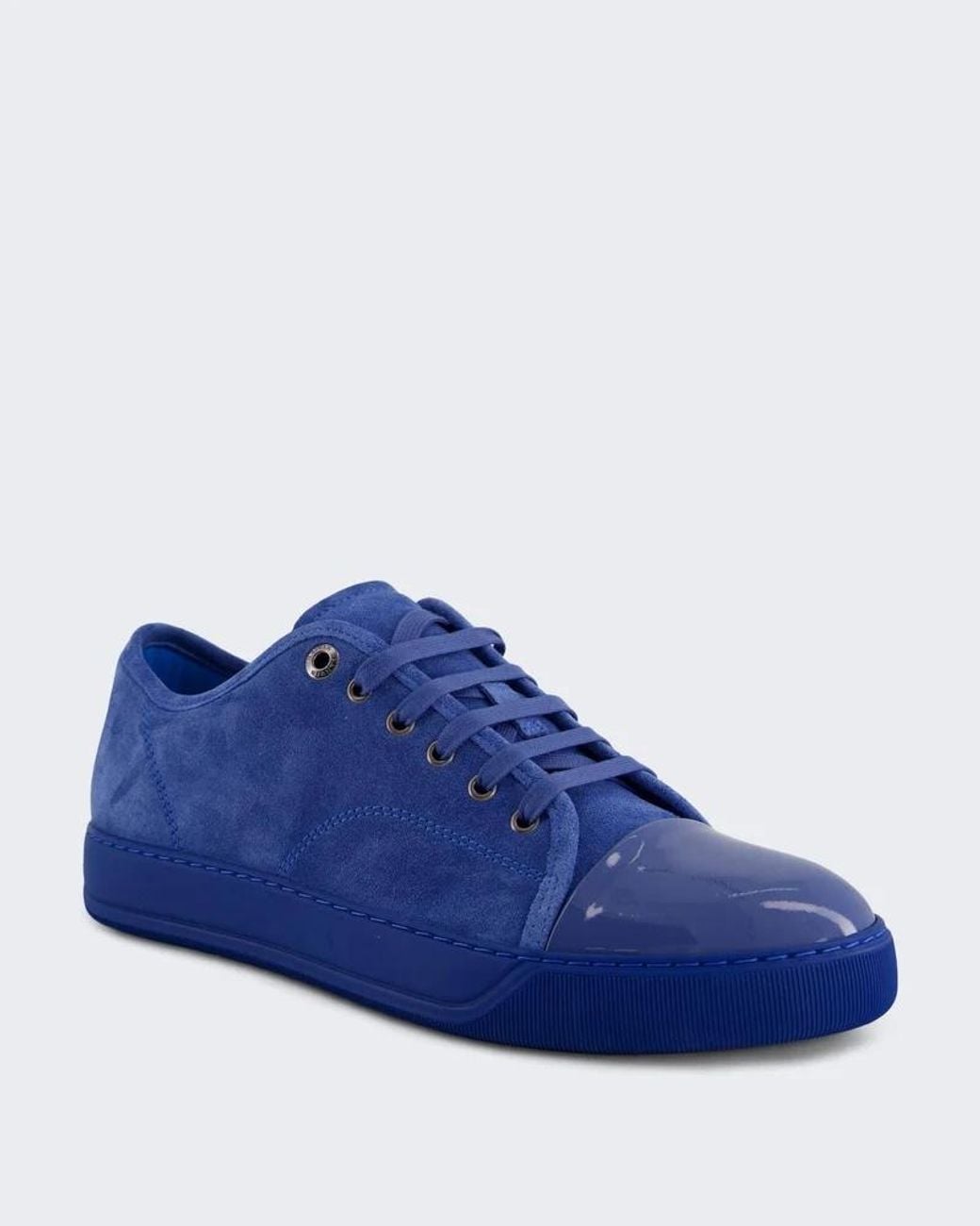 Lanvin Blue Lace-Up Panelled Sneakers for men