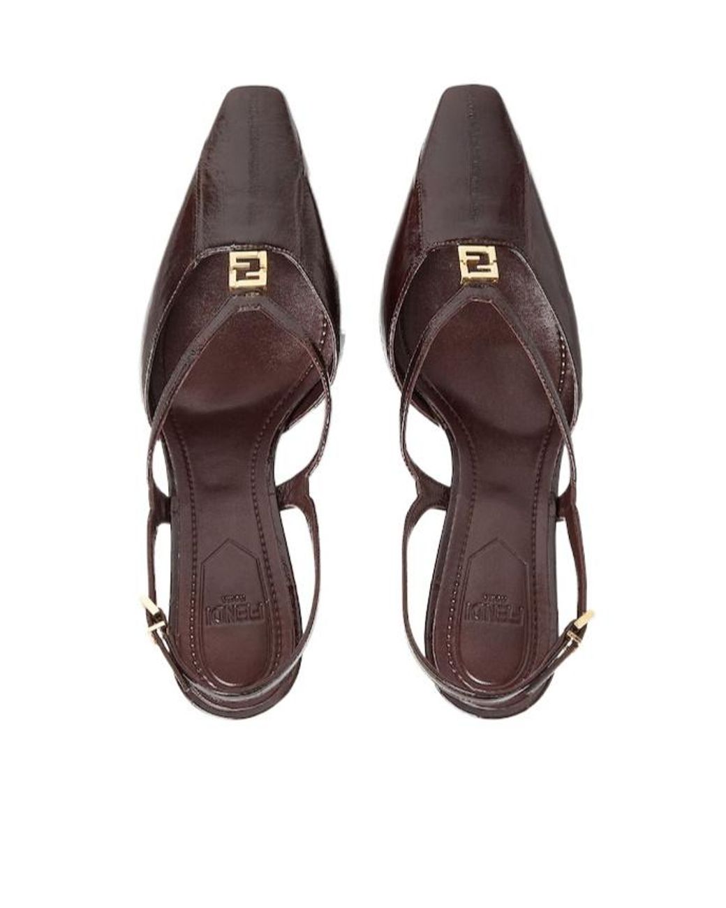 Fendi Brown Ffold Slingback Pumps