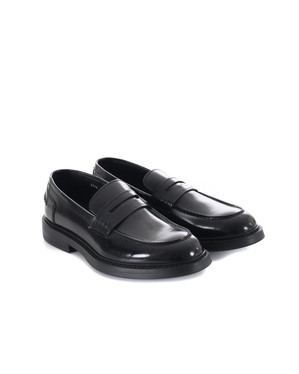 Doucal's Black Round-Toe Loafers for men