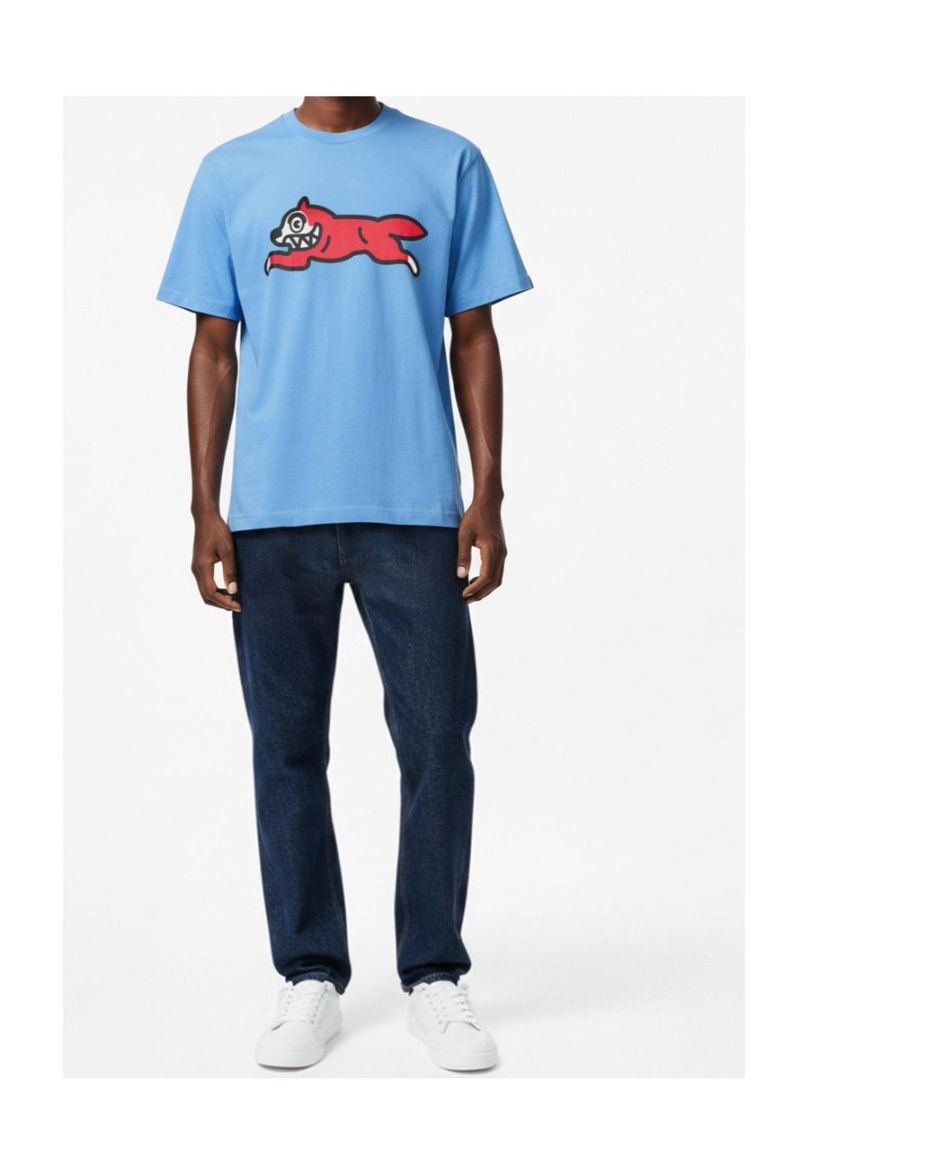 ICECREAM Blue Crew Neck Short-Sleeved T-Shirt for men