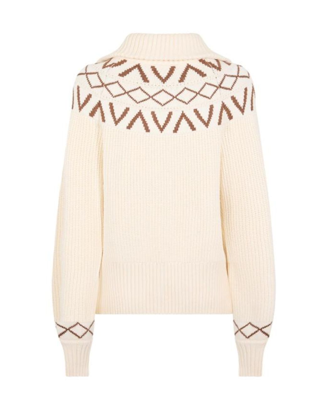 Varley White Sigrid Ribbed-Knit Half-Zip Sweater
