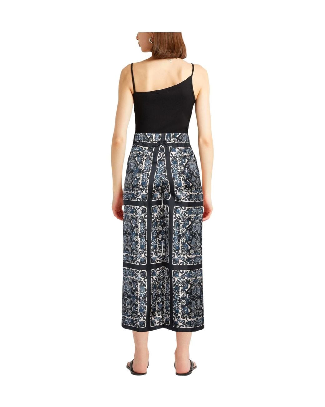 Max Mara Gray Simple Wide-Leg Pants