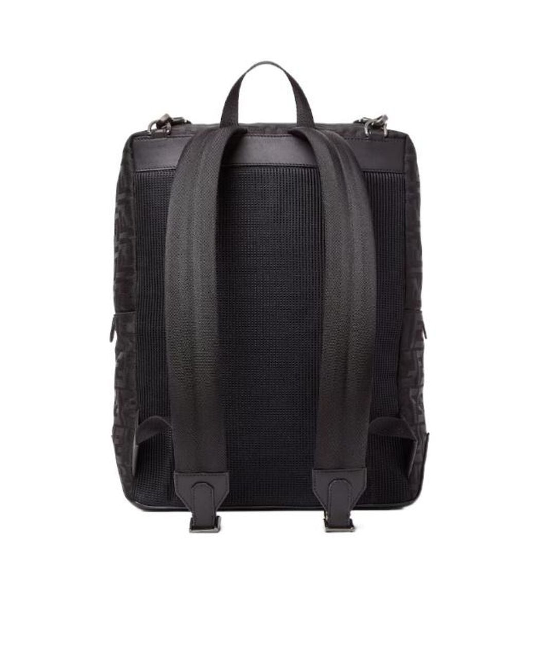 Fendi Black Lui Ff Jacquard Backpack for men