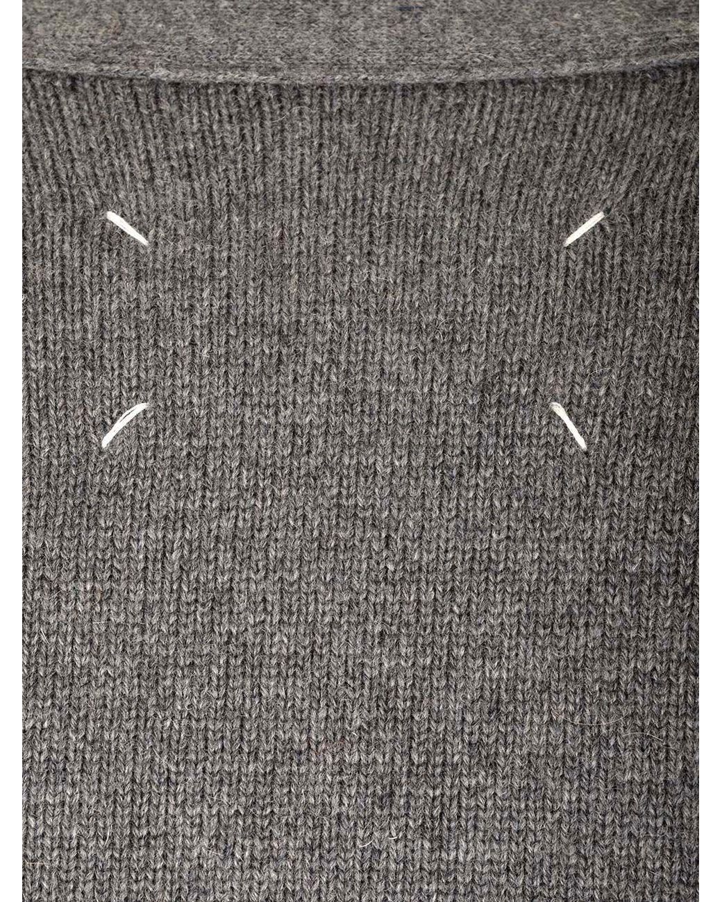 Maison Margiela Gray Button-Up Knitted Cardigan for men