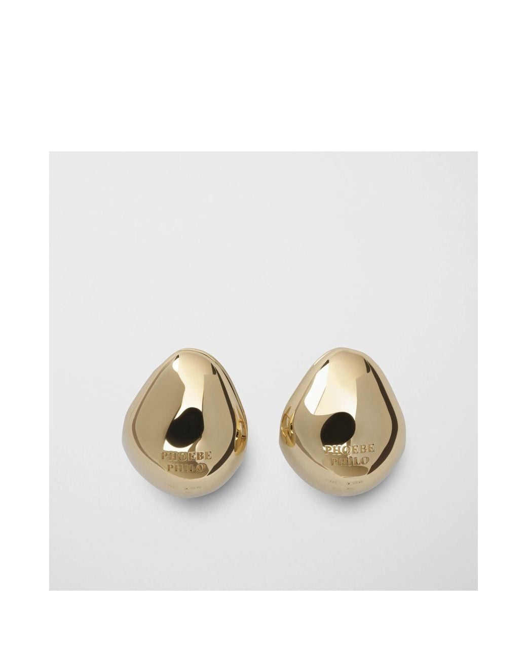 Phoebe Philo Metallic Pebble Stud Earrings