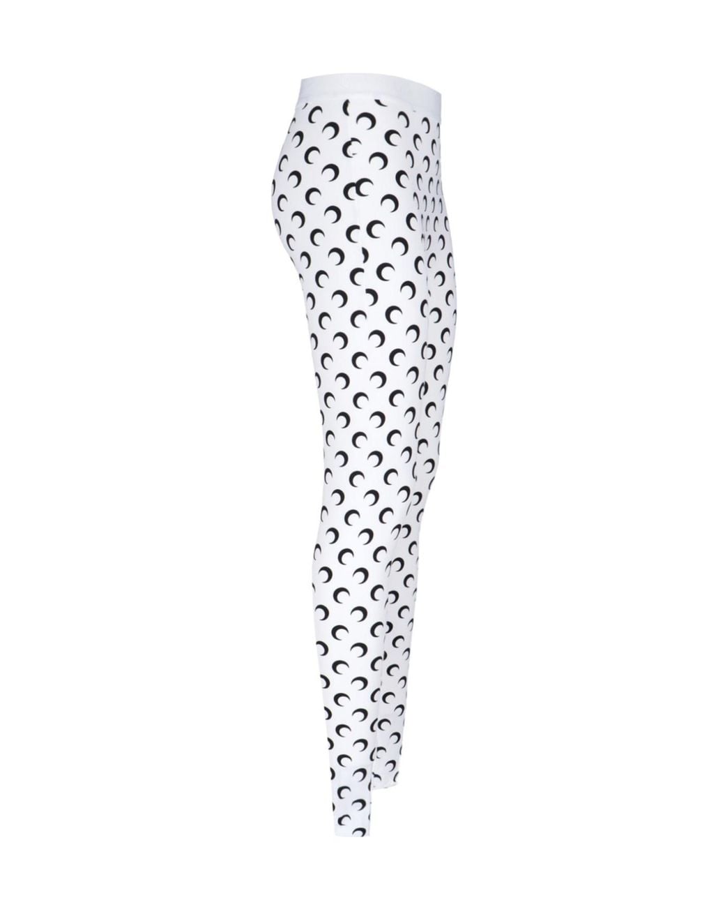 MARINE SERRE White Moon Printed Skinny-Cut Leggings