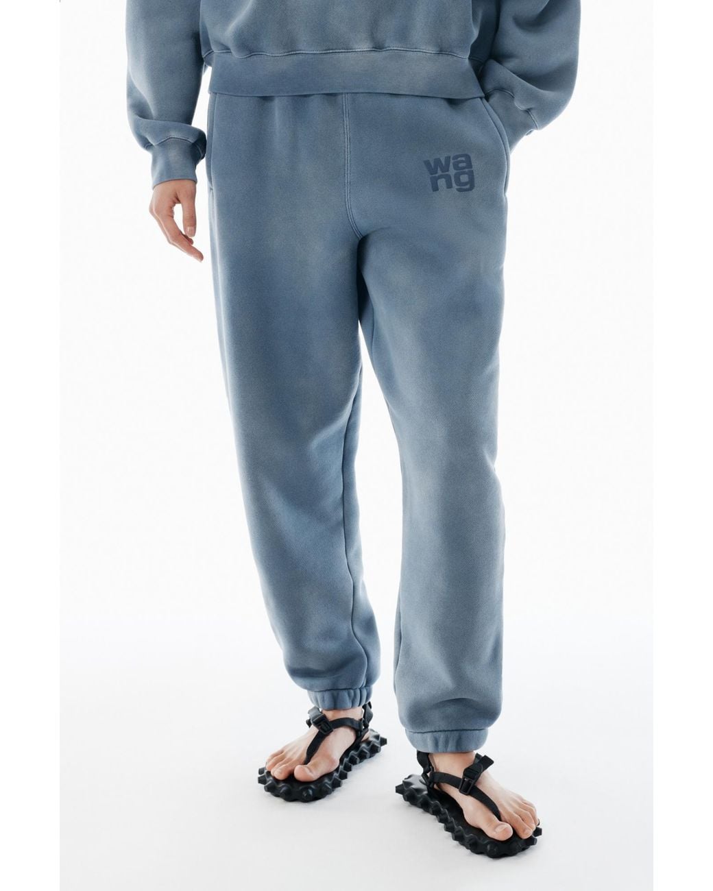 Alexander Wang Blue Essential Terry Ribbed Hem Joggers
