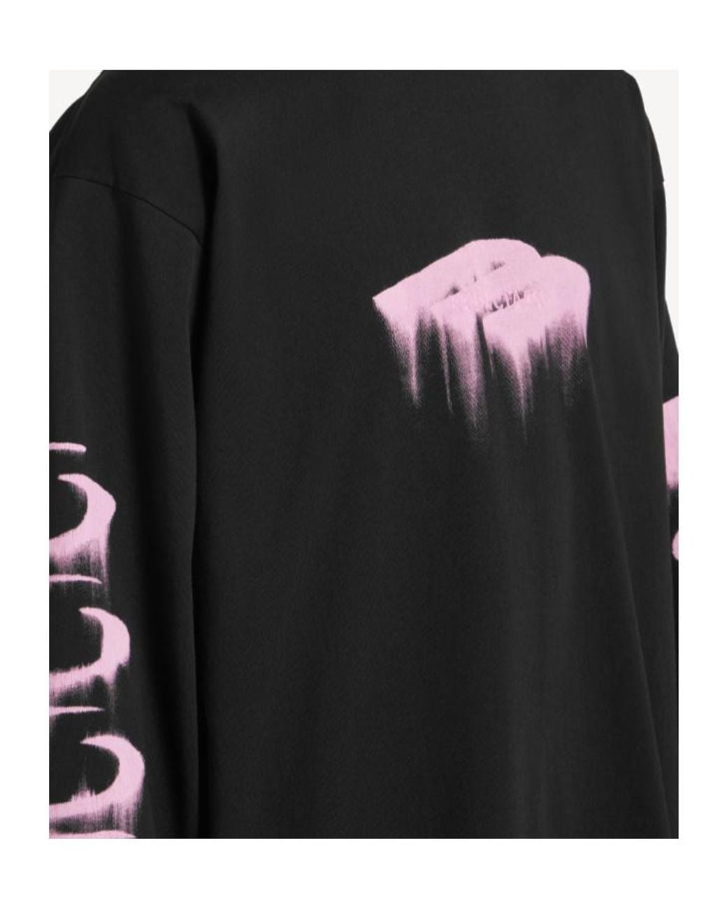 Balenciaga Black Wet Brush Medium-Fit Long-Sleeved T-Shirt for men
