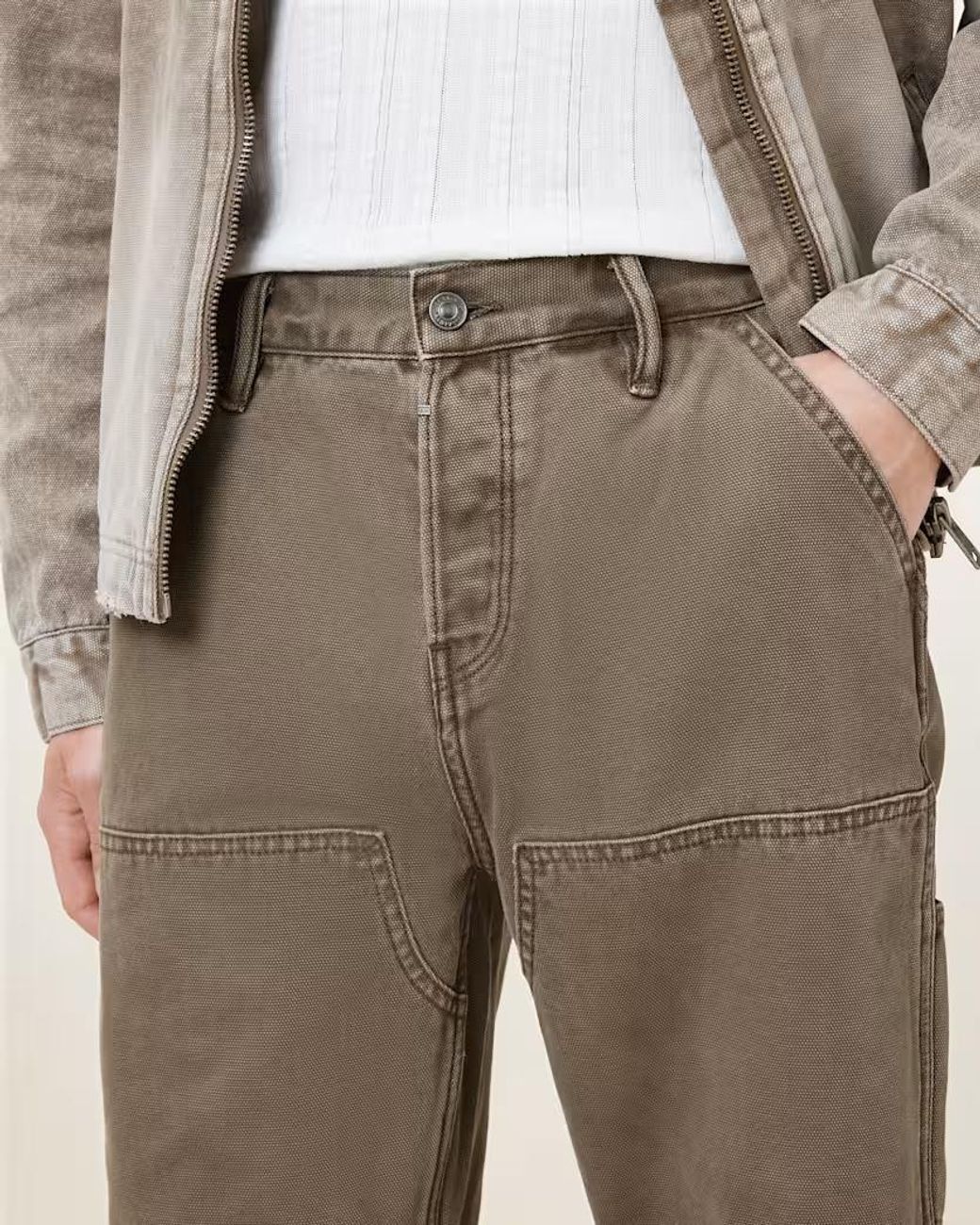 AllSaints Natural Alva Denim Shorts for men