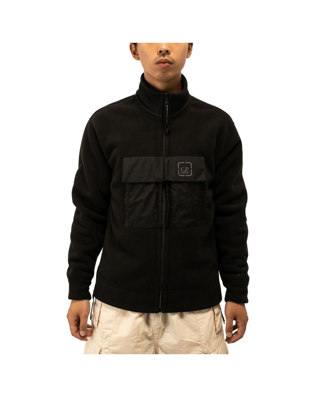 C P Company Black Metropolis Zip-Up Sweatshirt for men
