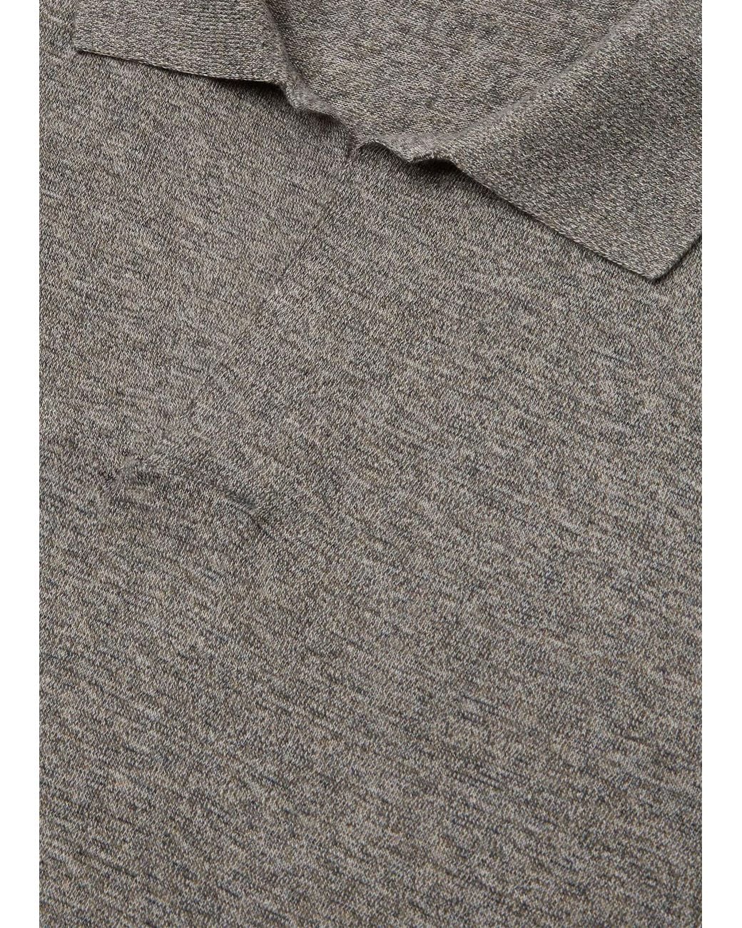 Loro Piana Gray Short-Sleeved Polo Shirt for men