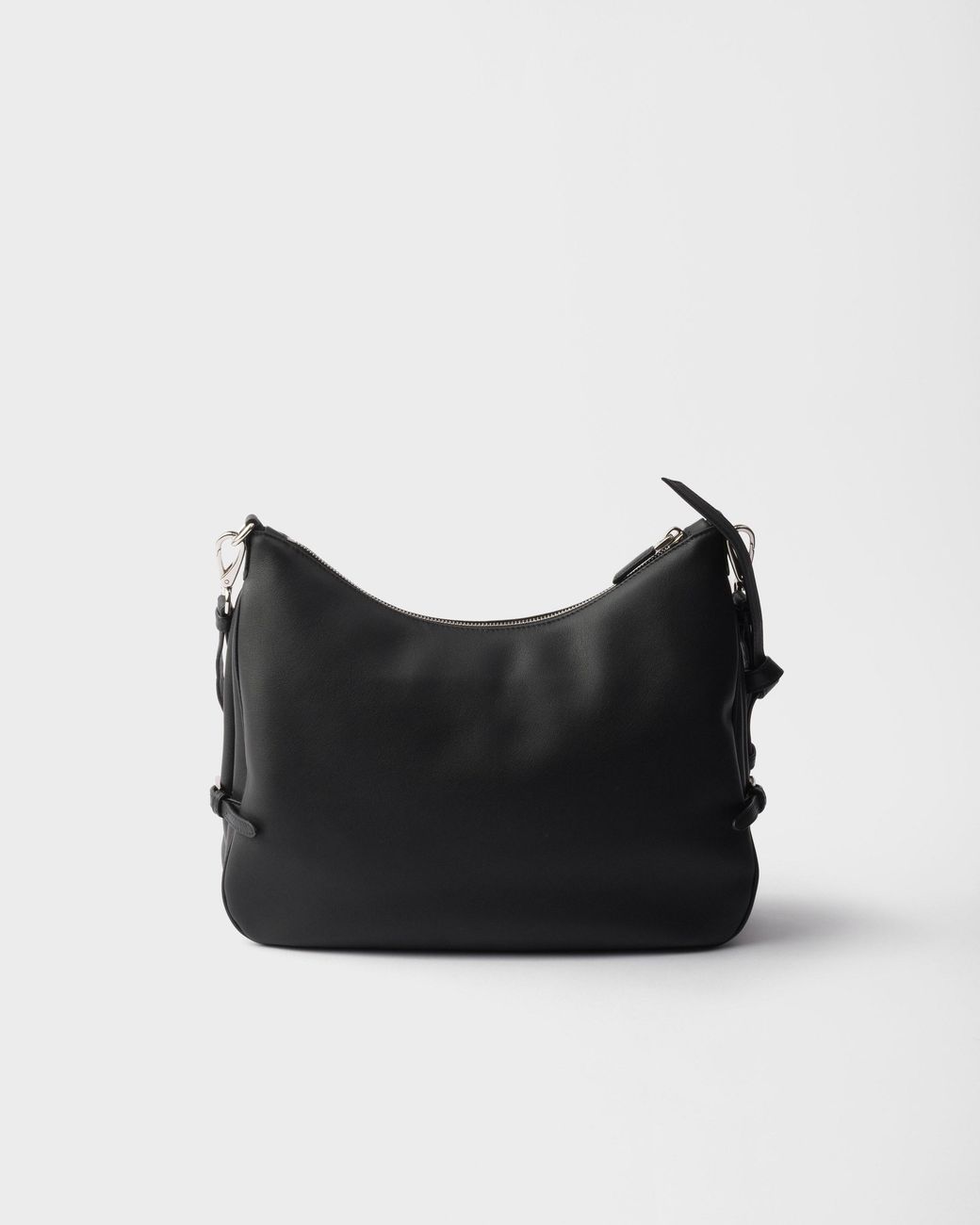 Prada Black Fold Large Leather Shoulder Bag