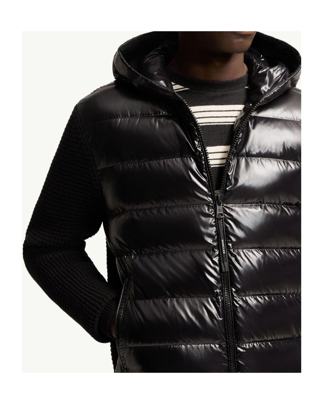 Moncler Black Padded Zip-Up Padded Cardigan for men