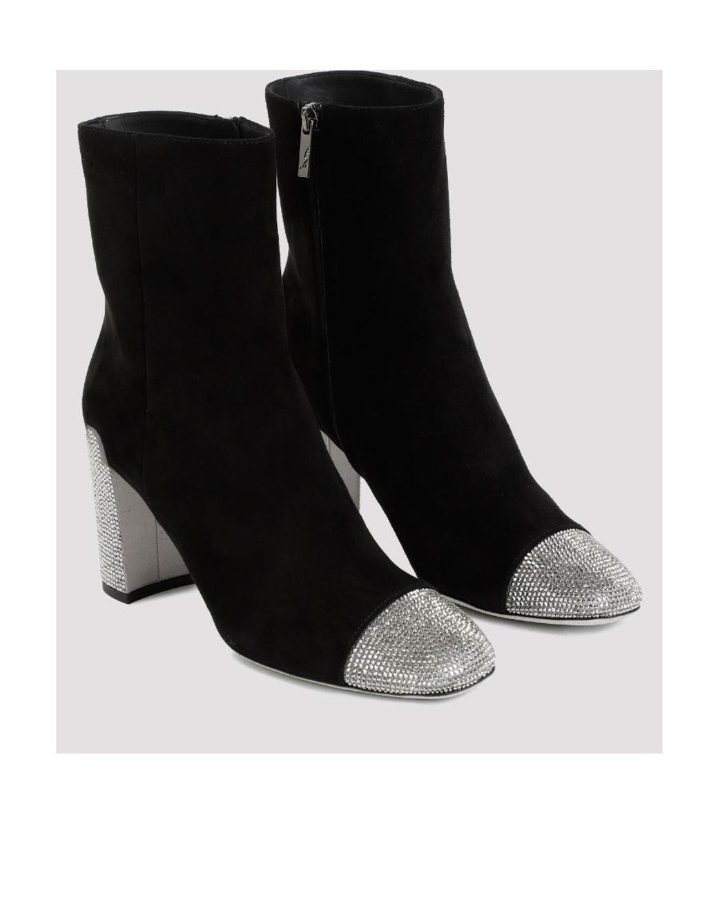 Rene Caovilla Black René Caovilla Embellished Pointed Toe Ankle Boots